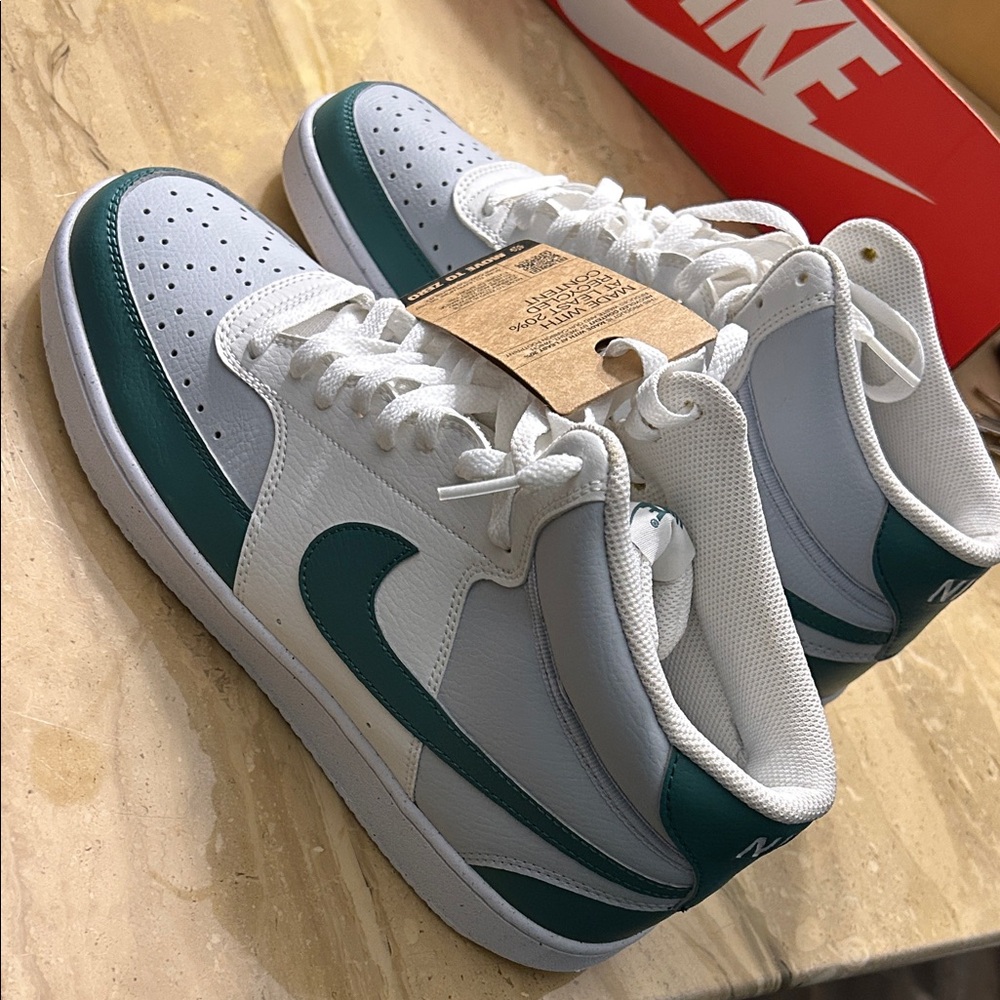 Nike Classic White and Teal High-Tops